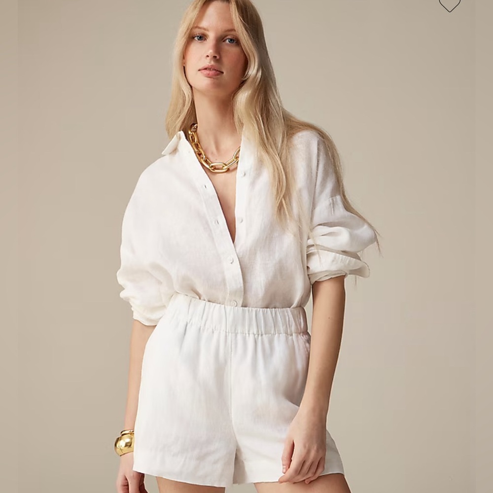 J. Crew Tropez short in linen - White